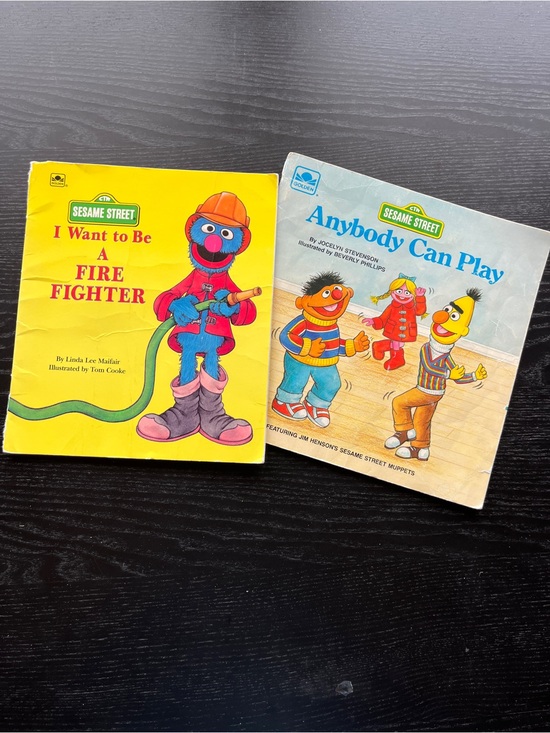 Sesame Street Other - Vintage Sesame Street Golden Books Lot Grover Firefighter Ernie Bert